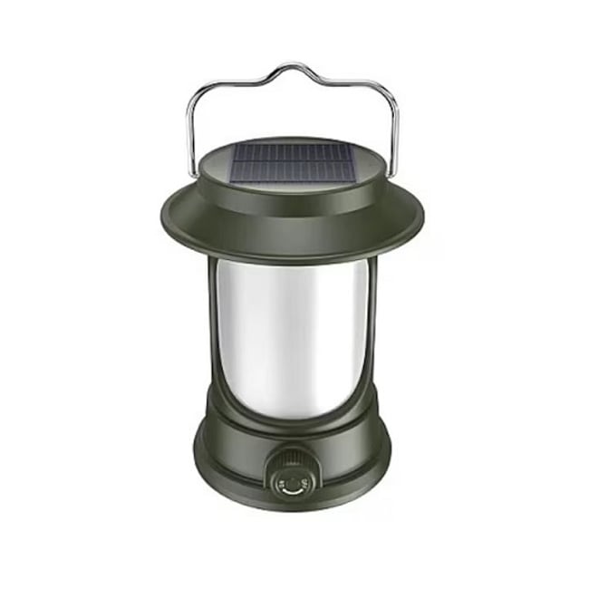 Lampa Solara, Retro Camping, Reincarcabila, Trepte de Intensitate, Verde