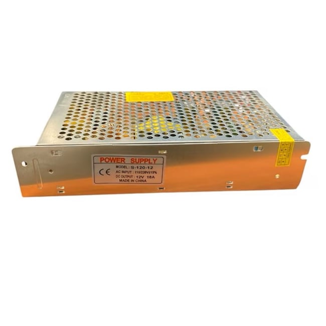 Sursa de alimentare 12V 10A metalica, 120W, pentru camere de supraveghere si banda led