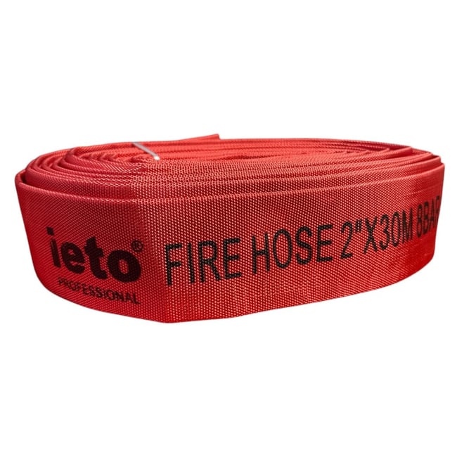 Furtun pompier, 2 toli, 30 m, 8 bar, IETO Professional rosu