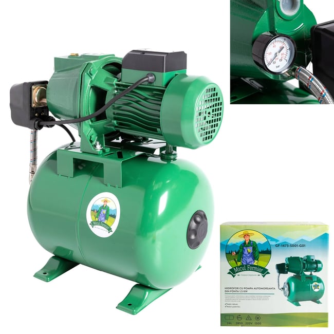 Hidrofor Micul Fermier GF-1473, 24 L, 1500 W, 3200 l/h, H refulare 53 m