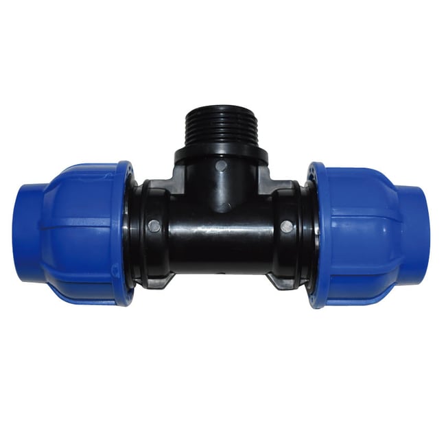 Teu Compresiune PEHD, Filet Exterior, D 20mm x 1/2