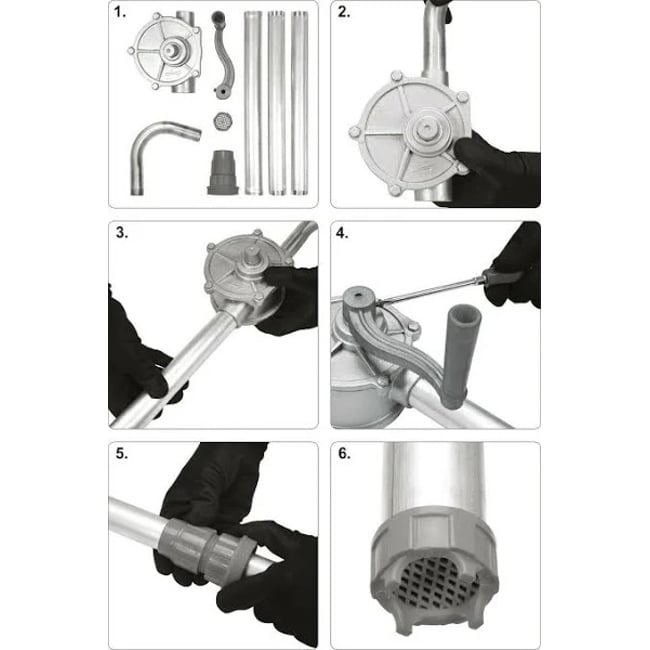 Pompa transfer lichide manuala Vorel 78002, pentru motorina, ulei si alti combustibili 20L/min