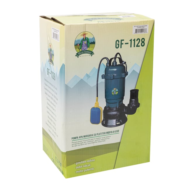 Pompa submersibila ape murdare Micul Fermier WQD10-8-0.55 PU205, cu flotor, 25 mc/h, H max. 7m, 3000 W