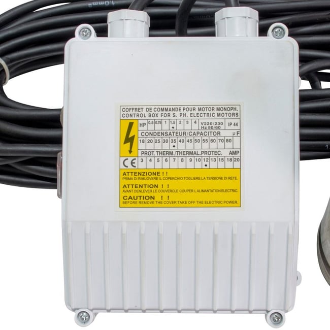 Pompa submersibila ape curate Ruris Aqua 104, cu tablou comanda, 1100 W, debit 1,8m³/h, absorbtie 15 m, refulare 100 m