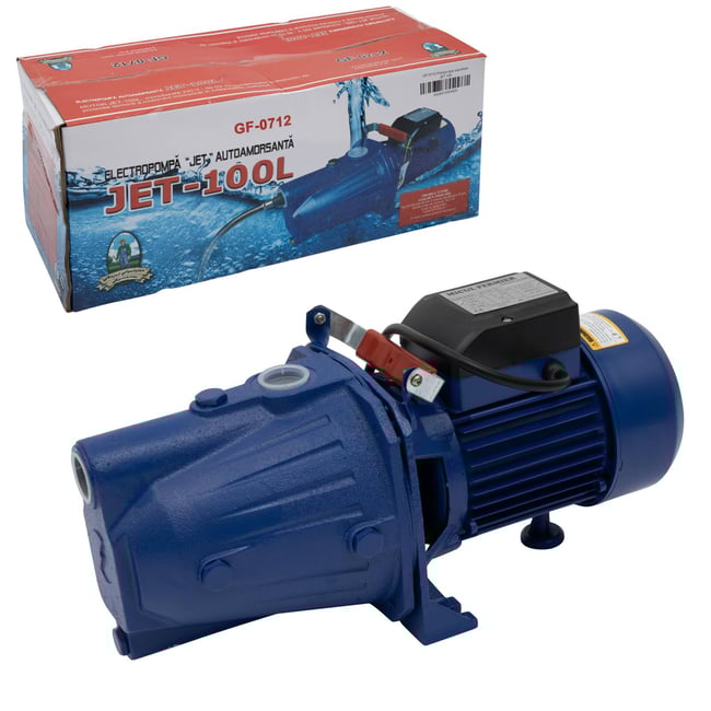 Pompa hidrofor Micul Fermier JET100L, 1500 W, 60 l/min, refulare 45 m, aspiratie 9 m, corp fonta