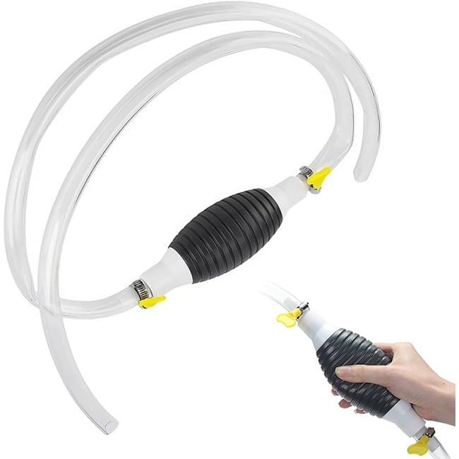 Pompa manuala pentru transfer lichide cu furtun 2m si cleme prindere