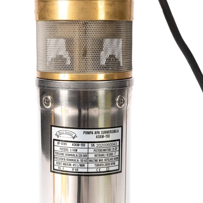 Pompa submersibila cu turbina, Micul Fermier GF-0745, 4SKM-150, 2000 W, refulare 100 m, 3m³/h, panou de comanda, bobinaj cupru
