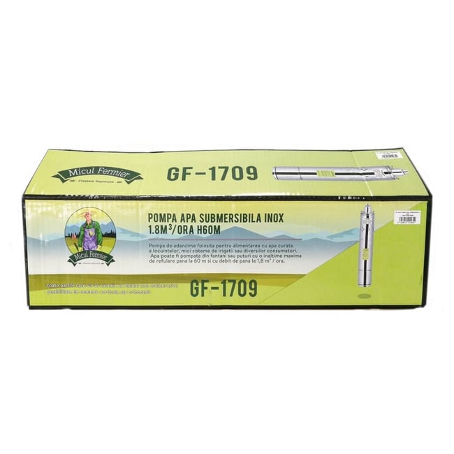 Pompa submersibila Micul Fermier 0.79kW, 60m, 1tol, debit 1.8 m3/h, GF-1709