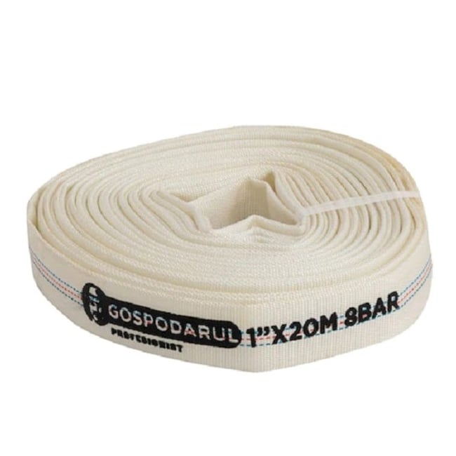 Furtun Panzat si Cauciucat, Diametru Refulare 1 Tol (25.4 mm), Lungime 20 M, Presiune 8 Bari