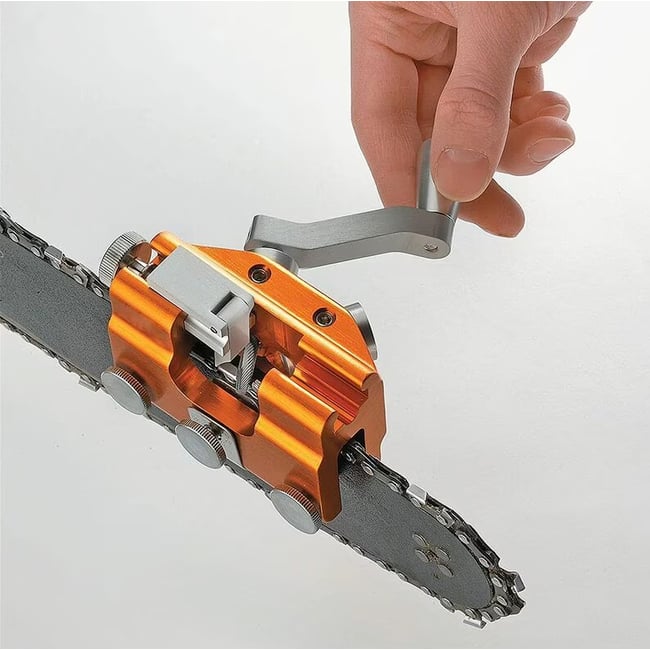 Dispozitiv pentru ascutit lant drujba (tip manivela)