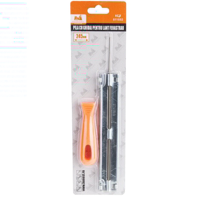 Pila pentru lant ferastrau cu ghidaj Evotools, cu maner si ghidaj