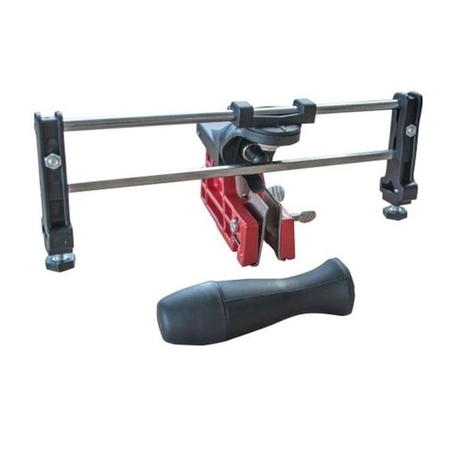 Dispozitiv de ascutit lanturi de drujba cu fixare pe lama