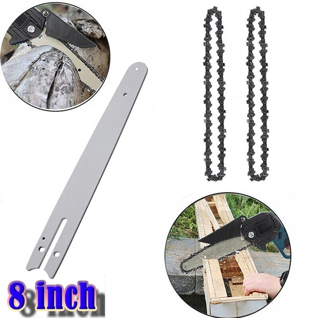 Set lama cu 2 lanturi pentru mini fierastrau cu acumulator, 8 inch, pas lant 1/4, 22 dinti