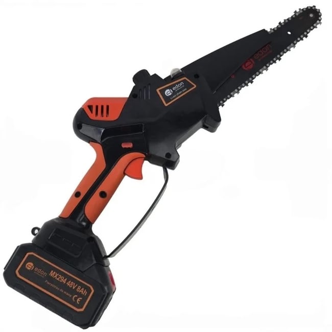 Mini drujba cu acumulator, Edon MX294, 48 V, 8 Ah, 2 baterii, afisaj LED, valiza transport, Lama+ 2 Lanturi 8"