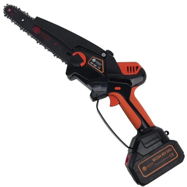 Mini drujba cu acumulator, Edon MX294, 48 V, 8 Ah, 2 baterii, afisaj LED, valiza transport, Lama+ 2 Lanturi 8"