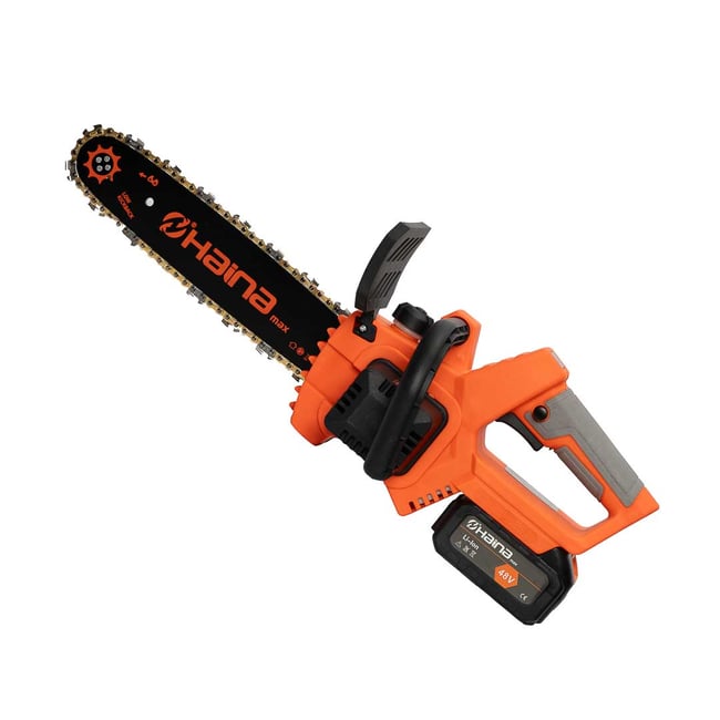 Drujba cu acumulator, Haina H-1253, 2 baterii 48 V Li-ion, 4 AH, 3200 RPM, lungime sina 30 cm