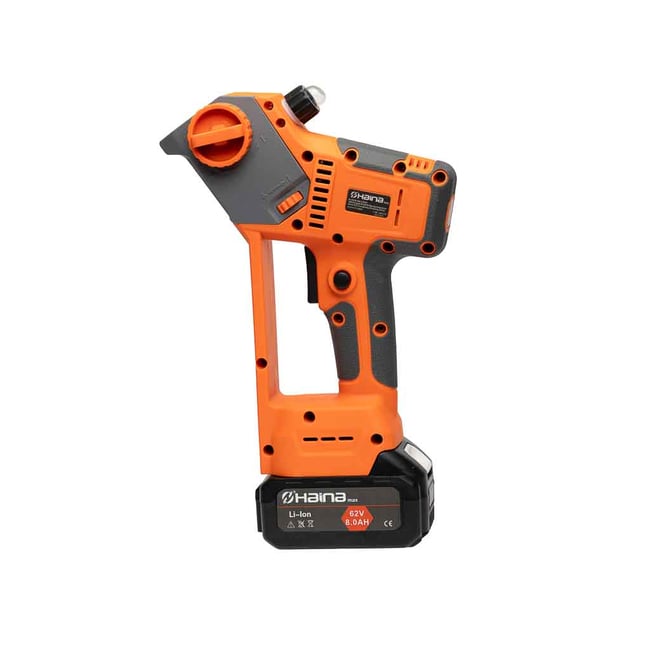 Mini drujba cu acumulator, Haina HM-6800, 62 V, 2 baterii, lungime sina 8 inch, lant rezerva