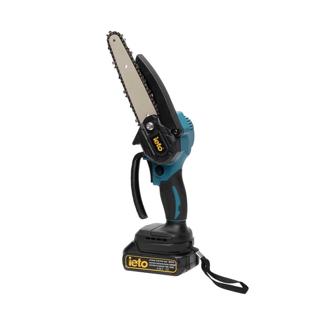 Mini drujba cu acumulator, Ieto HD 315, 21 V, 6 Ah, 2 baterii, valiza transport, lama 6'' + lant rezerva