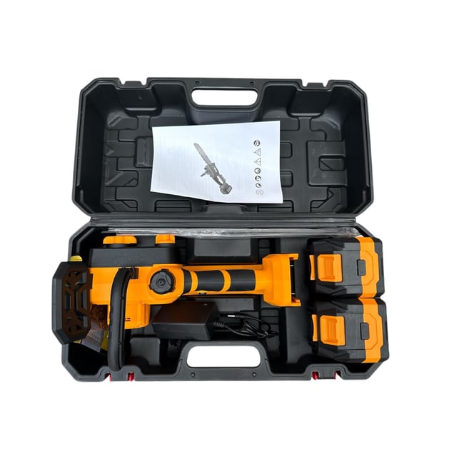 Mini drujba cu acumulator, IETO HD 200, 2 baterii 21 V Li-ion, 6 AH, 1000 W, lungime sina 12 inch