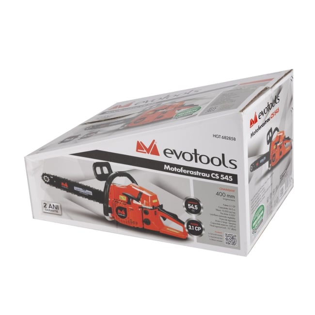 Drujba / motofierastrau pe benzina Evotools CS 545, lungime sina 40 cm, 3.1 CP, sistem "Easy Start"