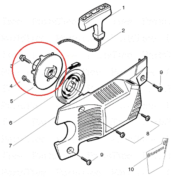 Fulie demaror drujba Husqvarna 36, 41, 136, 141 (cu pinion fix)