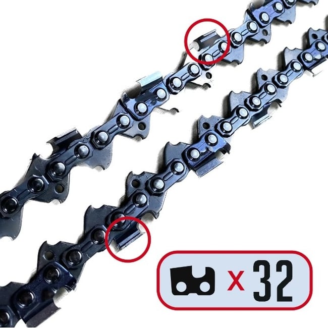 Lant drujba 32 dinti, pas 3.25, grosime 1.5 mm, 64 pinteni, IETO