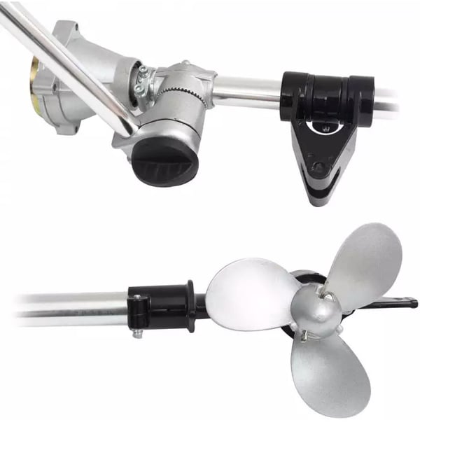 Adaptor pentru barca cu motor motocositoare, cu elice