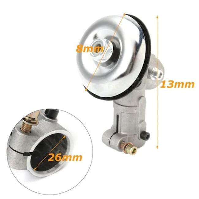 Angrenaj unghiular pentru motocoasa, patrat cu 4 caneluri (dinti), teava 26mm