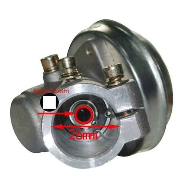 Angrenaj unghiular pentru motocoasa, patrat cu 4 caneluri (dinti), teava 26mm