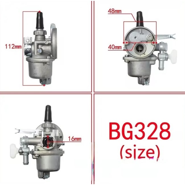 Carburator motocoasa Mitsubishi TL33 TB33 TU33 BC330 BG330, Tanaka BG328 SUM328 (admisie 16mm)
