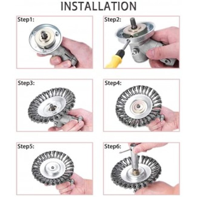 Disc motocoasa cu perie de sarma, 200mm, 8"