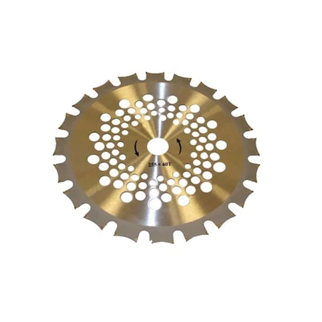 Disc motocoasa pentru tuns iarba, otel, 40 dinti cu vidia, 255x25.4 mm, dinti dubli