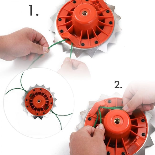 Disc motocoasa pentru tuns iarba 2in1 (16 dinti si fir), Gri/Rosu