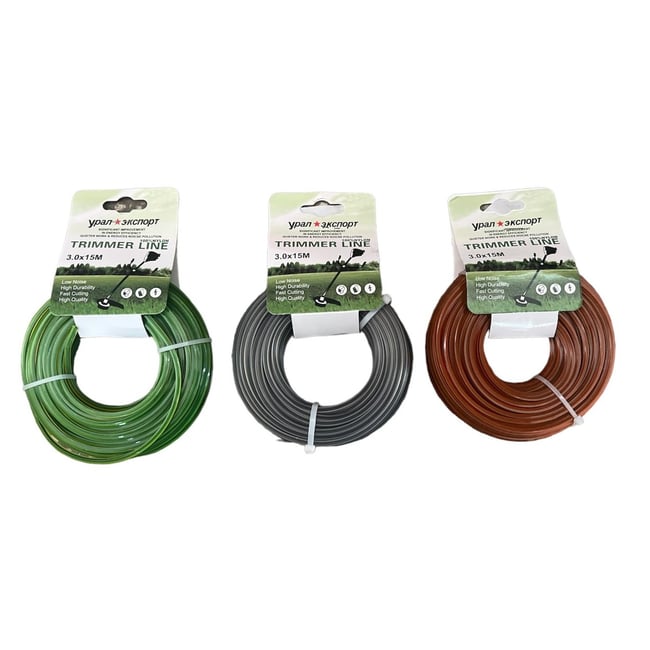 Fir motocoasa cu insertie carbon, 3 mm x 15m, patrat