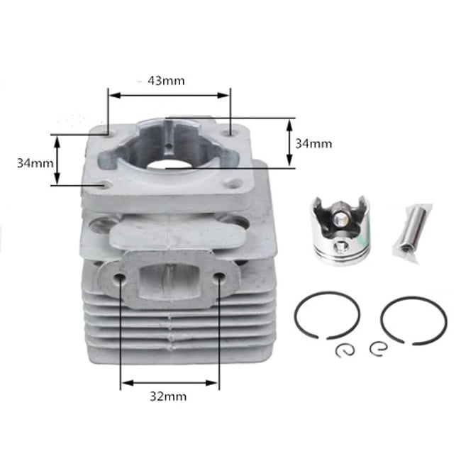 Kit cilindru motocoasa china Mitsubishi, Alpina, Castor TL26, 34 mm