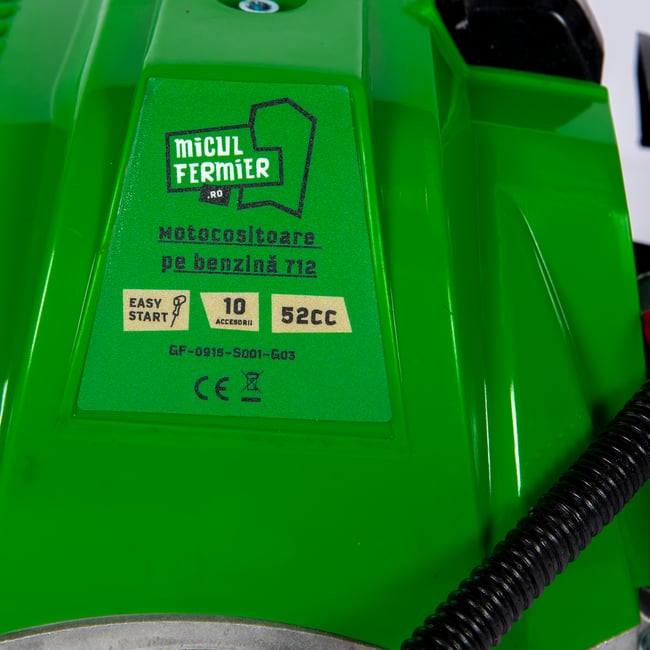 Motocoasa pe benzina Micul Fermier GF-0915, 2 timpi, 3.5 kW, 4.6 CP, accesorii incluse