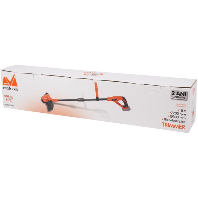 Trimmer gazon Evotools ONE EPTO 678490, cu acumulator Li-ion 18 V, 4 Ah, 30 cm