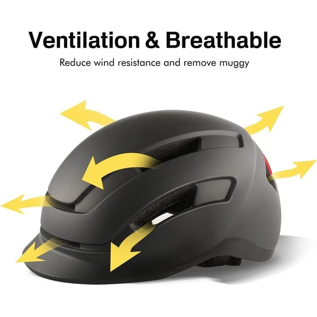 Casca trotineta cu leduri incorporate, baterie reincarcabila, viziera, negru mat