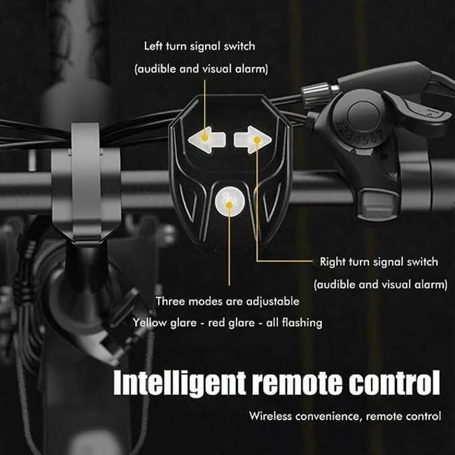 Sistem de semnalizare fara fir, detasabil cu 3 moduri de iluminare si avertizare sonora pentru bicicleta, FY-1825