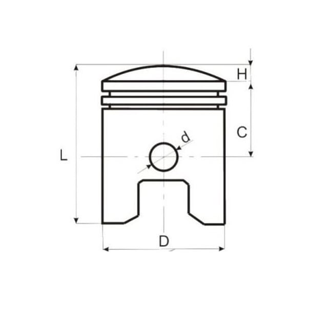 Kit piston atv 250cc (53mm , bolt 15mm) 4T - in 2 pistoane