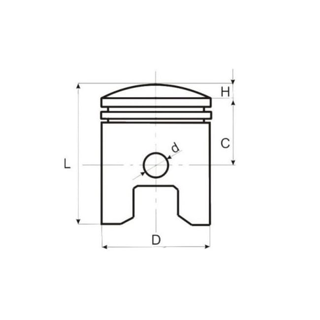 Kit piston scuter Piaggio / Gilera 172cc (65mm, bolt 16mm) 2t