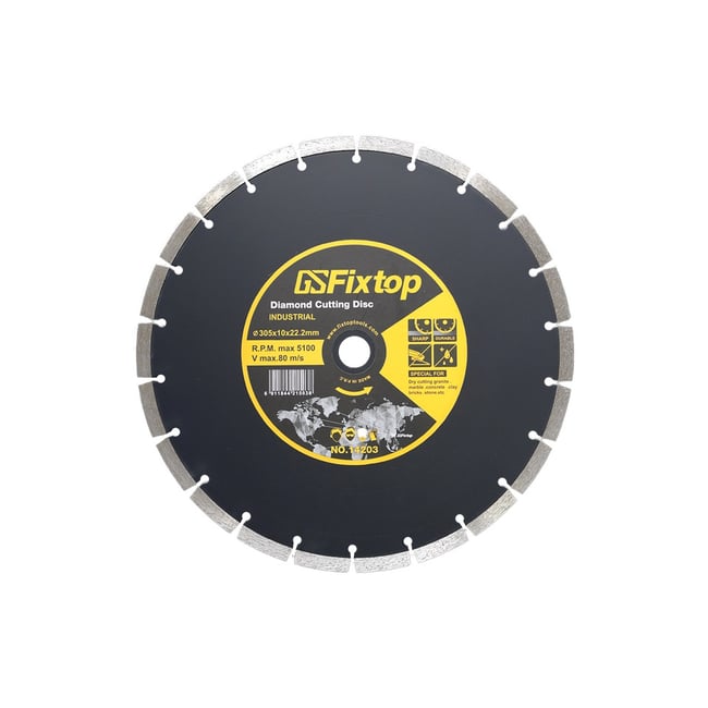 Disc diamantat, cu segmente, pentru debitare materiale de constructii, GS Fixtop, 230 x 22.2 x 7.5 mm