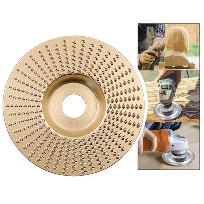 Disc slefuit, modelat, sculptura lemn, diametru 125 mm, model frontal drept