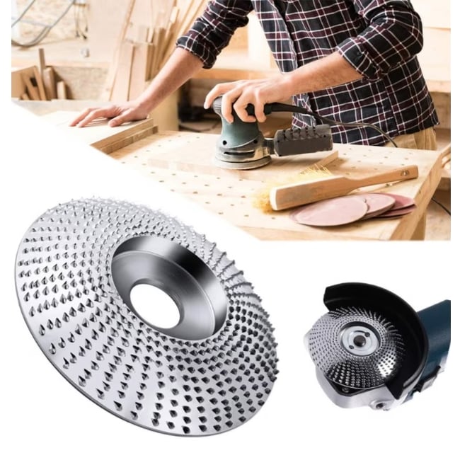 Disc rotund de otel 22x120 mm de rindeluit lemn, pentru polizor unghiular, argintiu