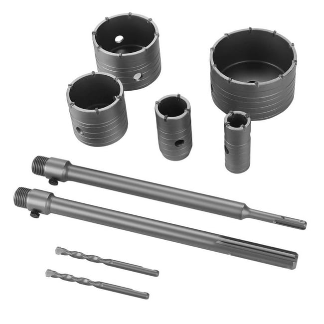 Set 5 carote pentru beton, Kraft&Dele KD12640, diametru 30-100 mm, valiza transport