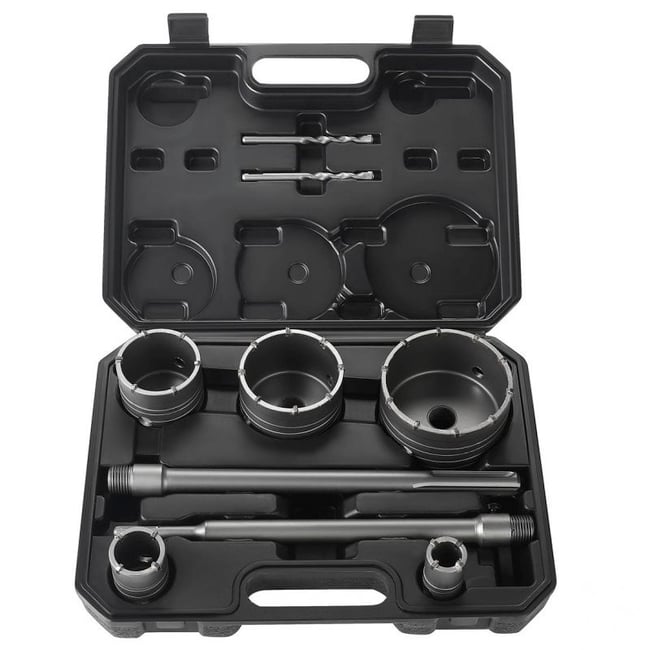 Set 5 carote pentru beton, Kraft&Dele KD12640, diametru 30-100 mm, valiza transport