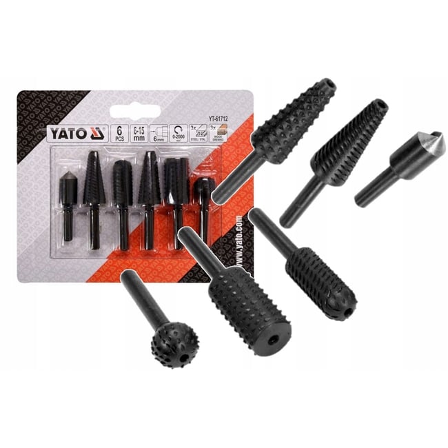 Set cutite frezat, Yato YT-61712, tija 6 mm, ambalaj carton, 6 bucati
