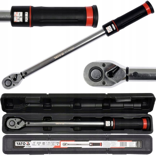Cheie dinamometrica cu sistem de prindere 1/2 inch, 20-220 Nm, Yato YT-07605