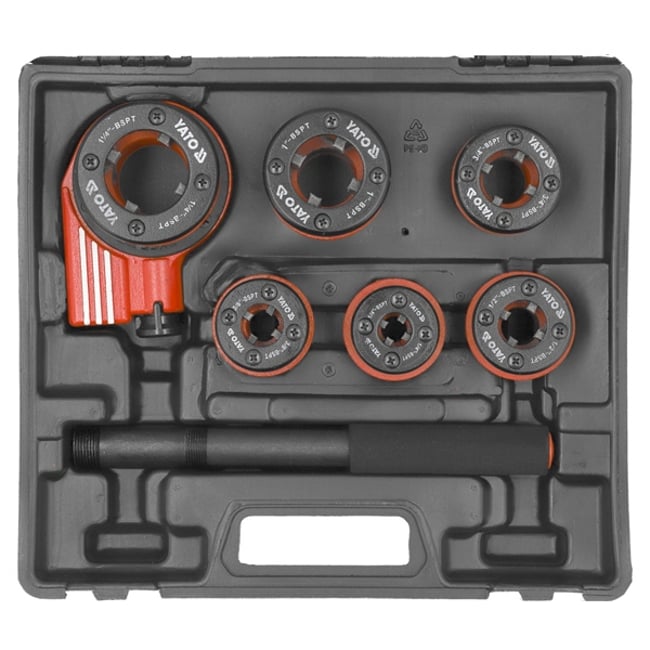 Set filiere cu clichet, 7 bucati, Yato YT-2900