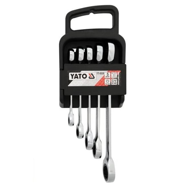 Set chei inelare drepte cu clichet Yato YT-5038, 8 - 19mm, 5 piese